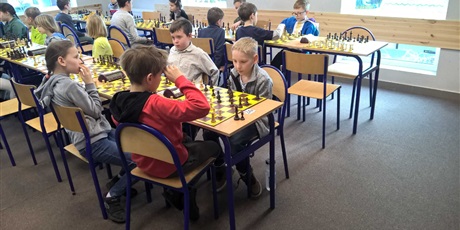 Uczestnicy pracowni szachowej na Zimowym Turnieju Szachowym o Puchar Wójta Gminy Kolbudy